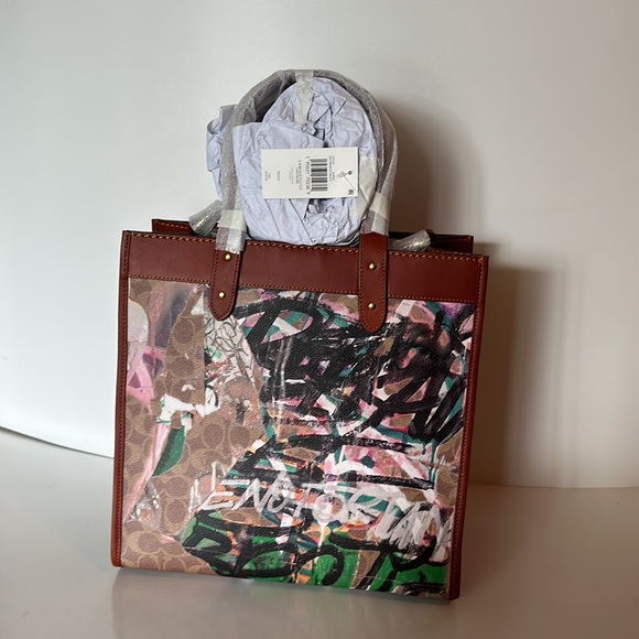 NWT Coach X Mint + Serf Field Tote Signature Canvas Leather Purse handbag - Picture 11 of 13